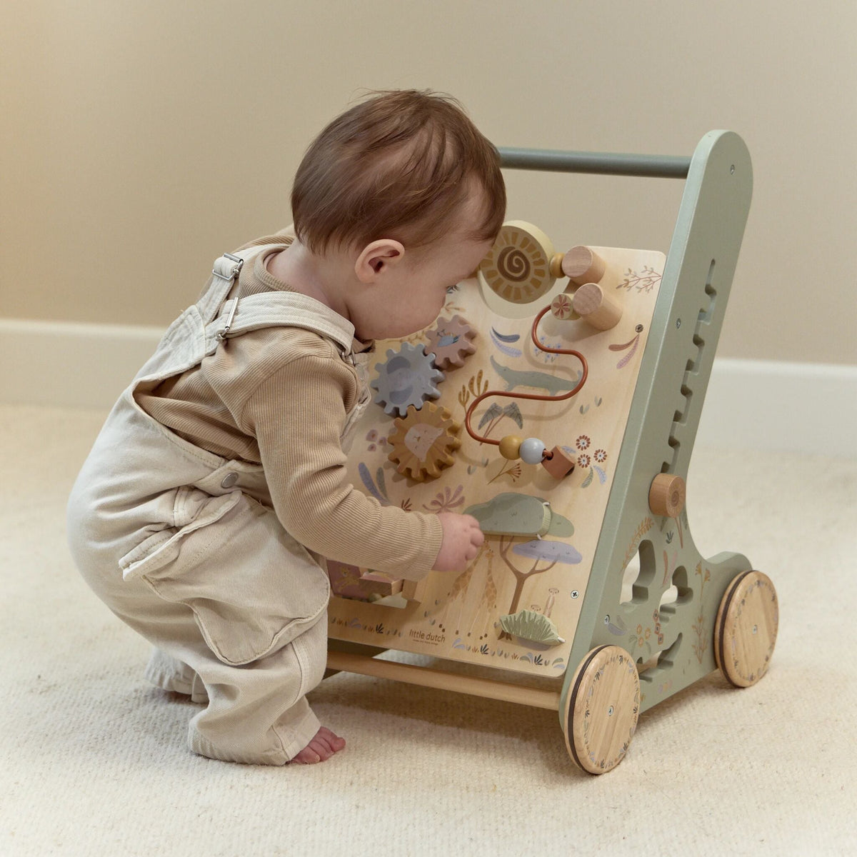 Baby walker activity panel gears