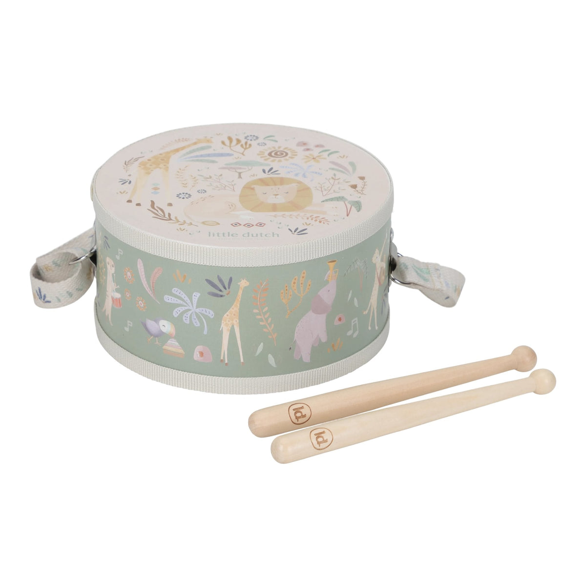 Toddler playing the Little Dutch drum