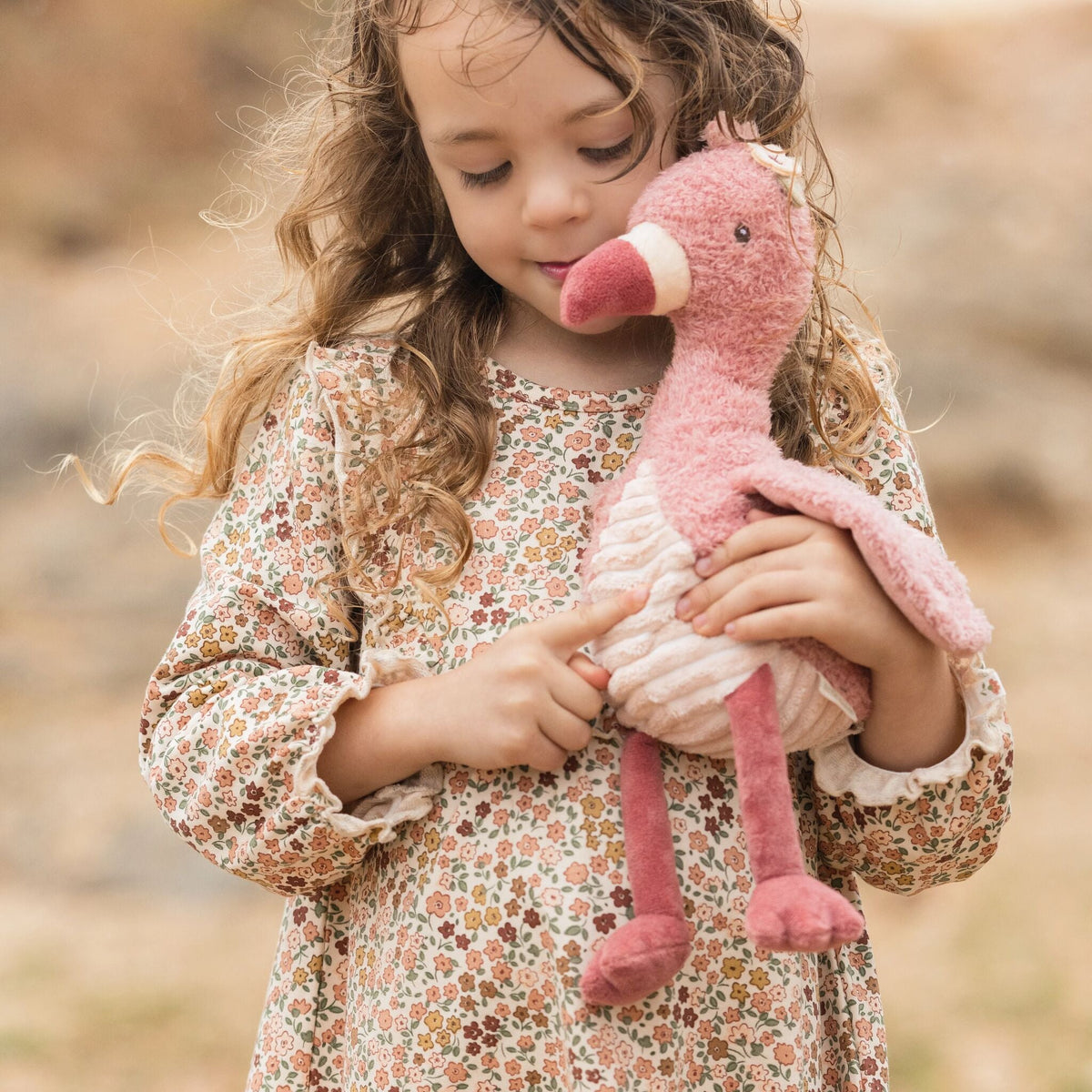 Cuddle Flamingo 35cm side view