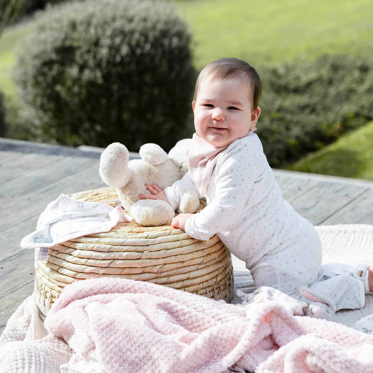 Harvest Bunny plush toy and blanket from the Little Linen gift set