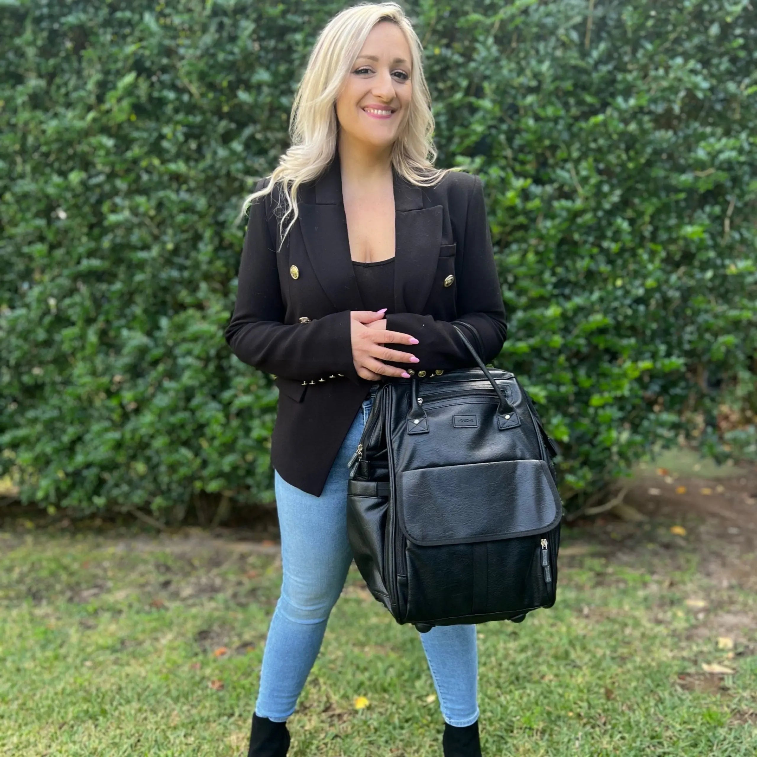 LaTASCHE Vogue Nappy Bag - Black Vegan Leather