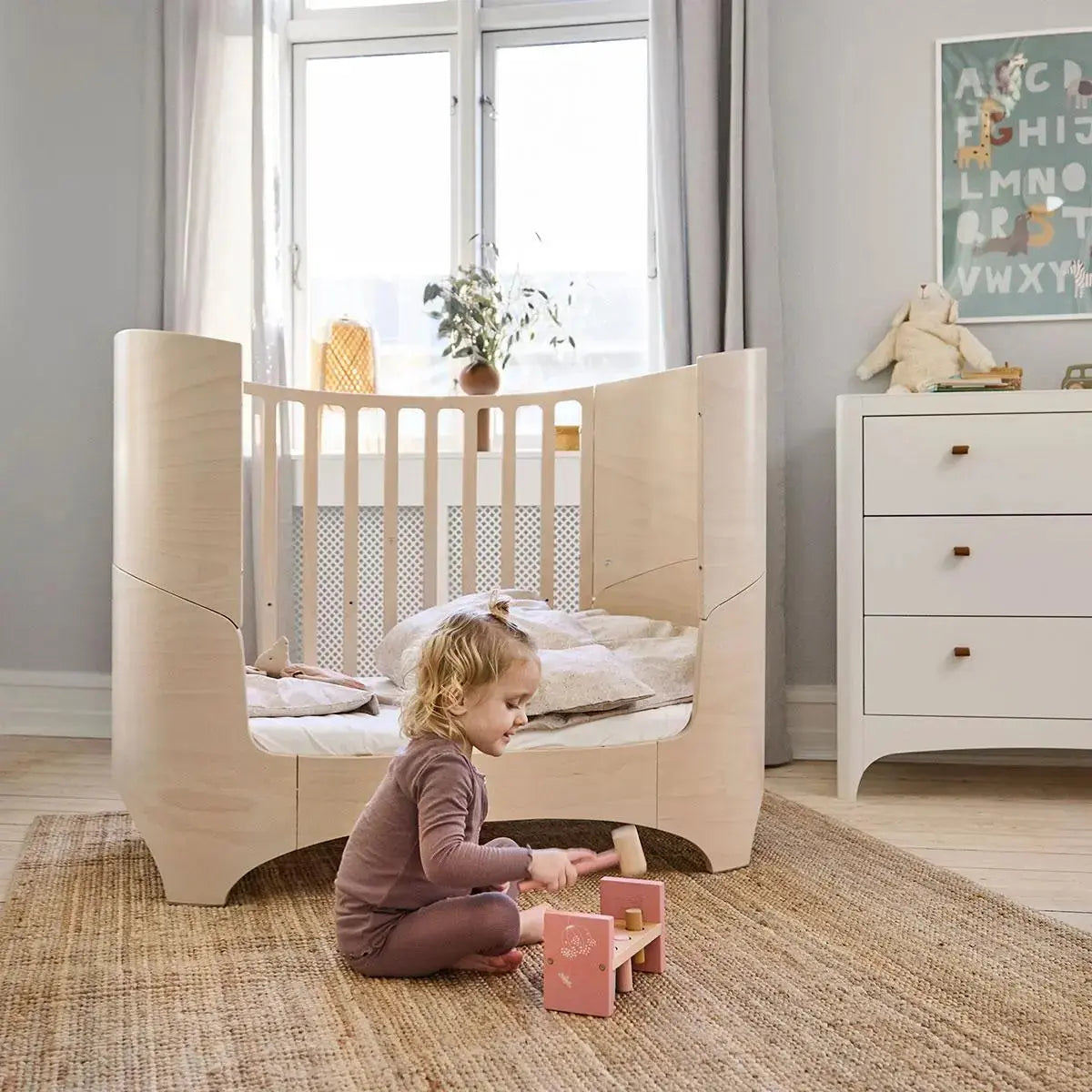 Leander Classic Cot, Chest & Mattress Nursery Package - Whitewash