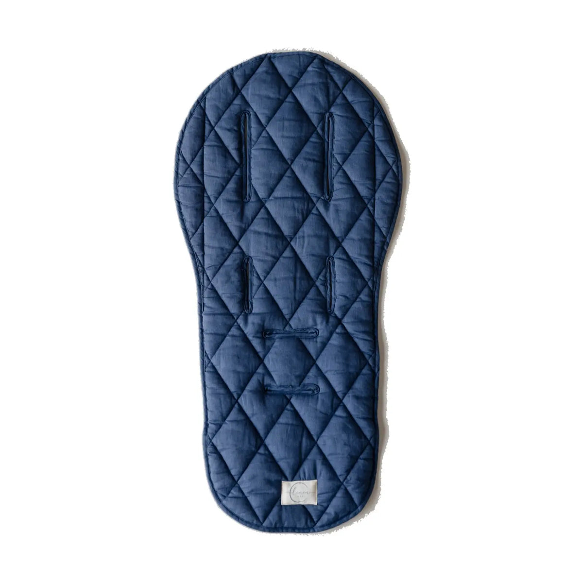 Linen Label pure linen pram liner in Denim Blue