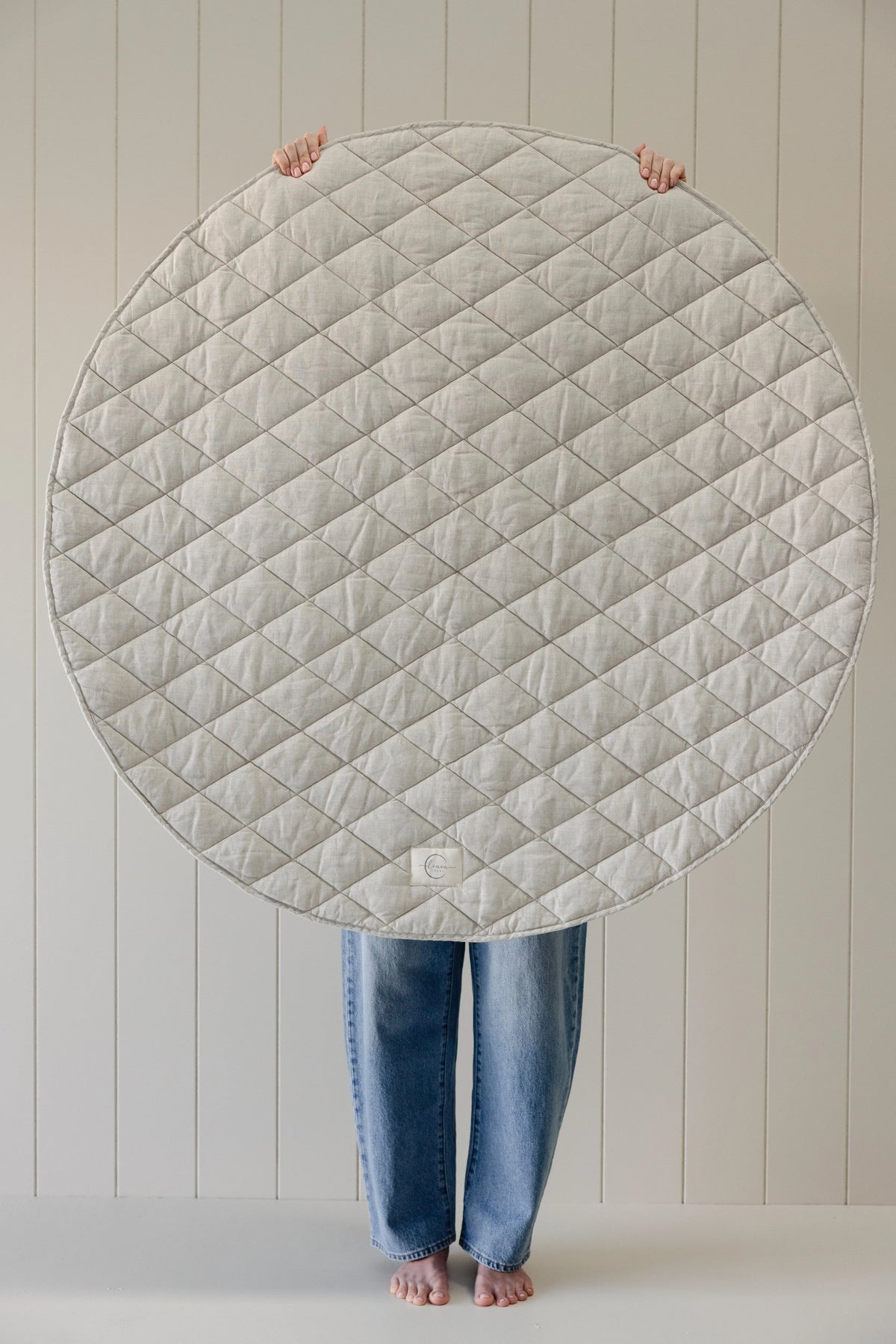Linen Label Round Play Mat  
