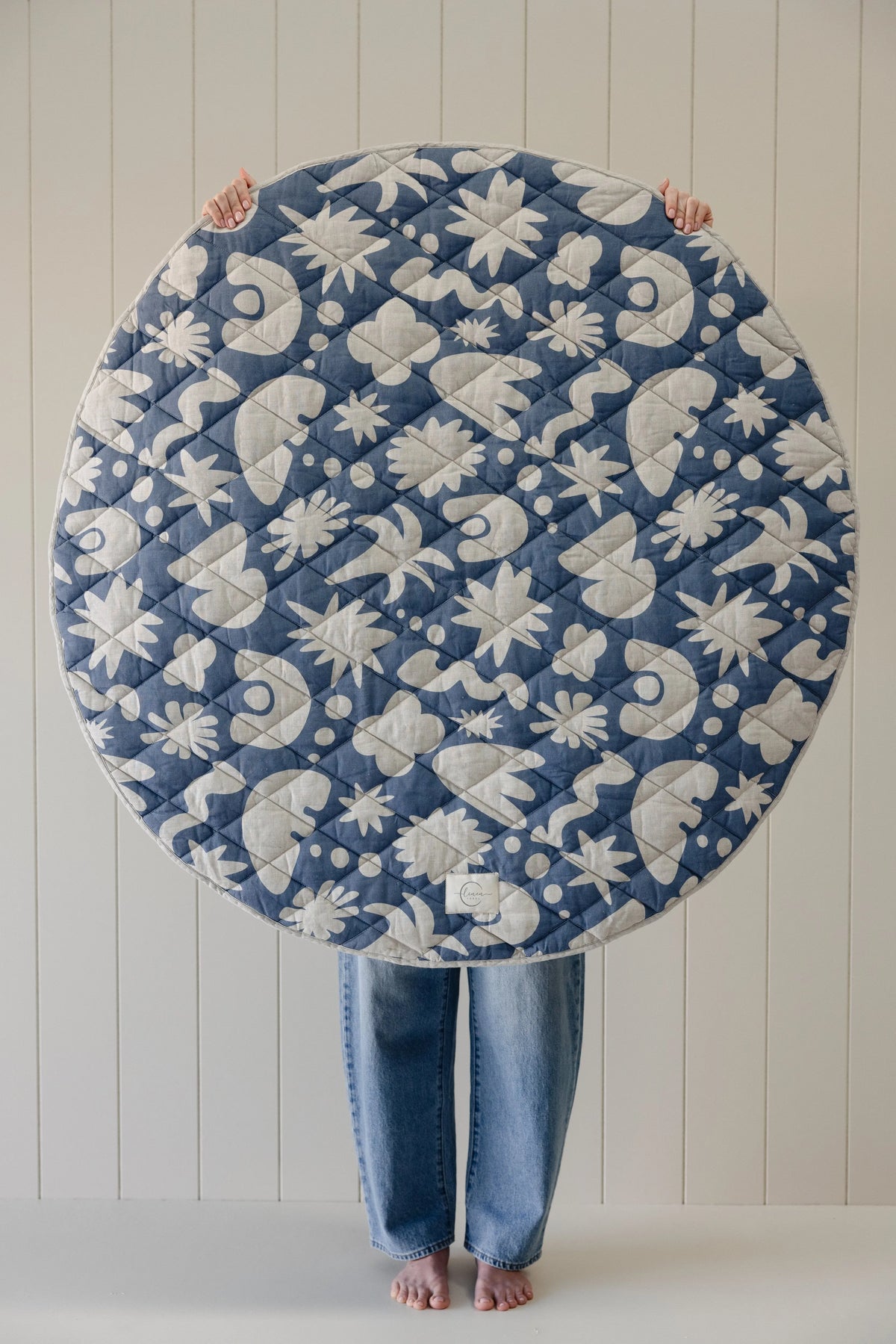 Linen Label Round Play Mat  