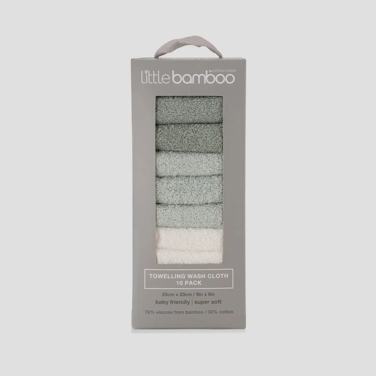 Little Bamboo Towelling Washers 10 Pack in Turtle Bay