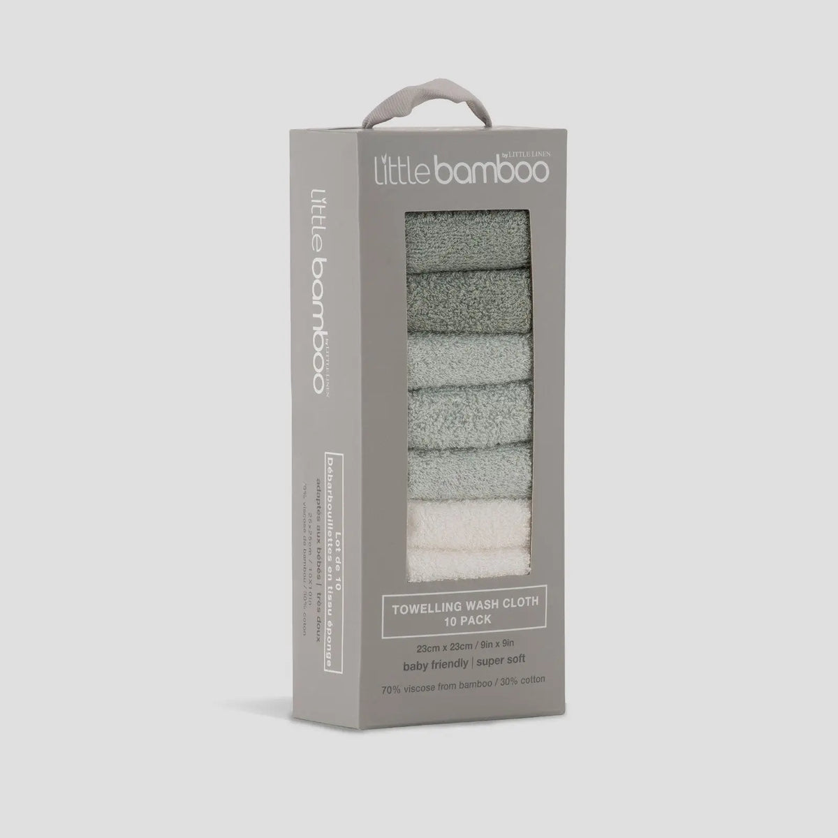 Turtle Bay bamboo towelling washers stacked
