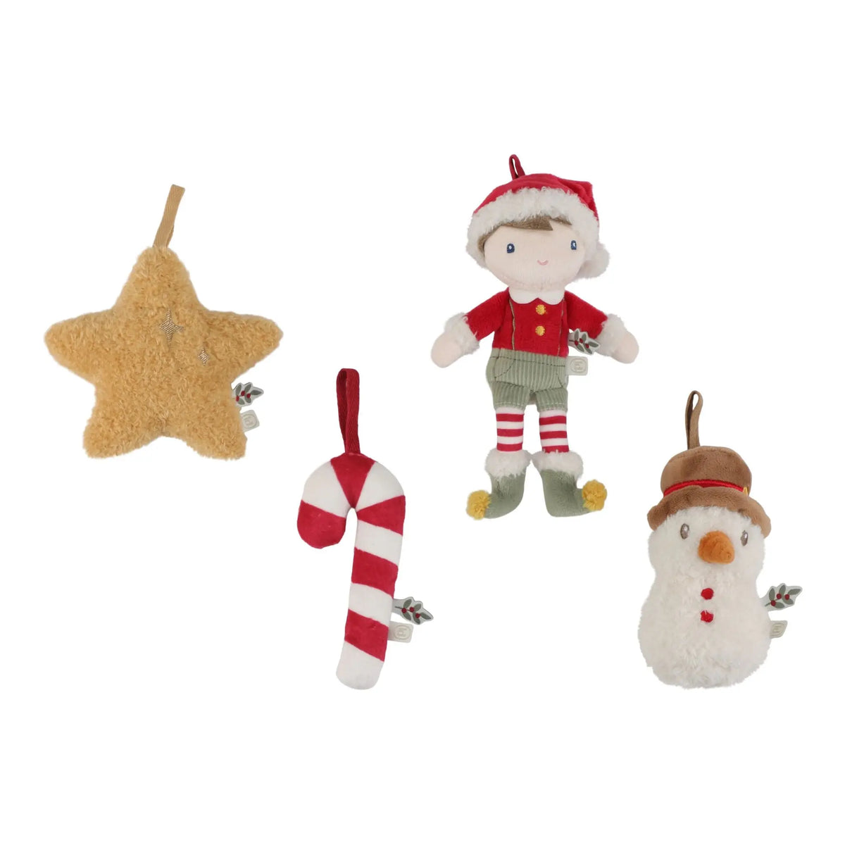Little Dutch Christmas Pendants Jim set of four soft decorations