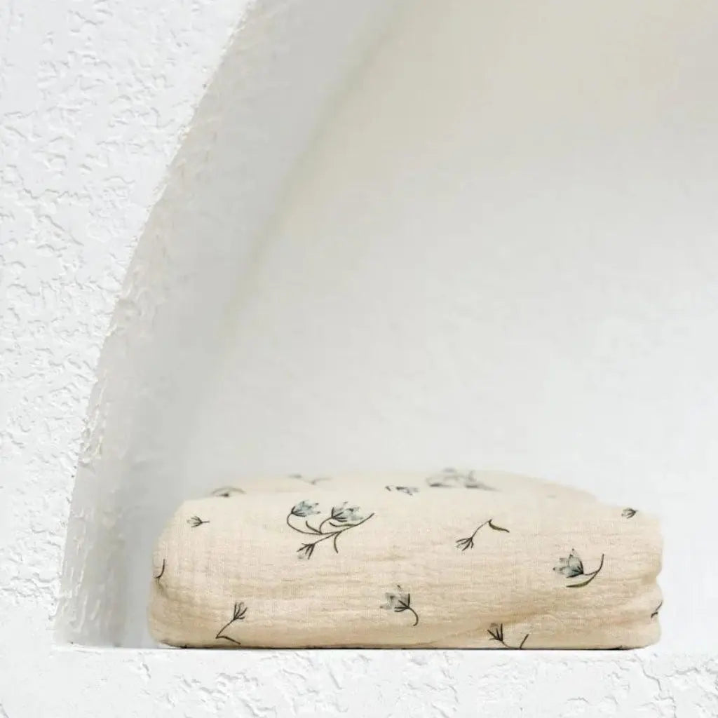 Little Myrtle Organic Cotton Fitted Bassinet Sheet - Australian Bluebell