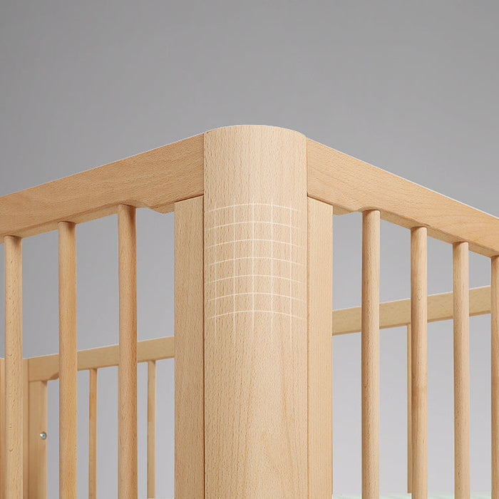 Little Riders Ellaboora Baby Cot 4 in 1 Premium Beach Wood With Mattress