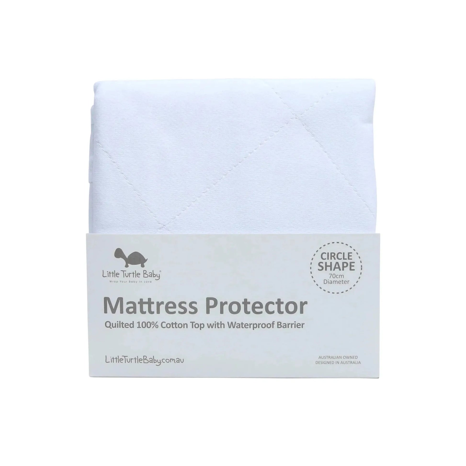 Little Turtle Baby Fitted Mattress Protector (Circle)