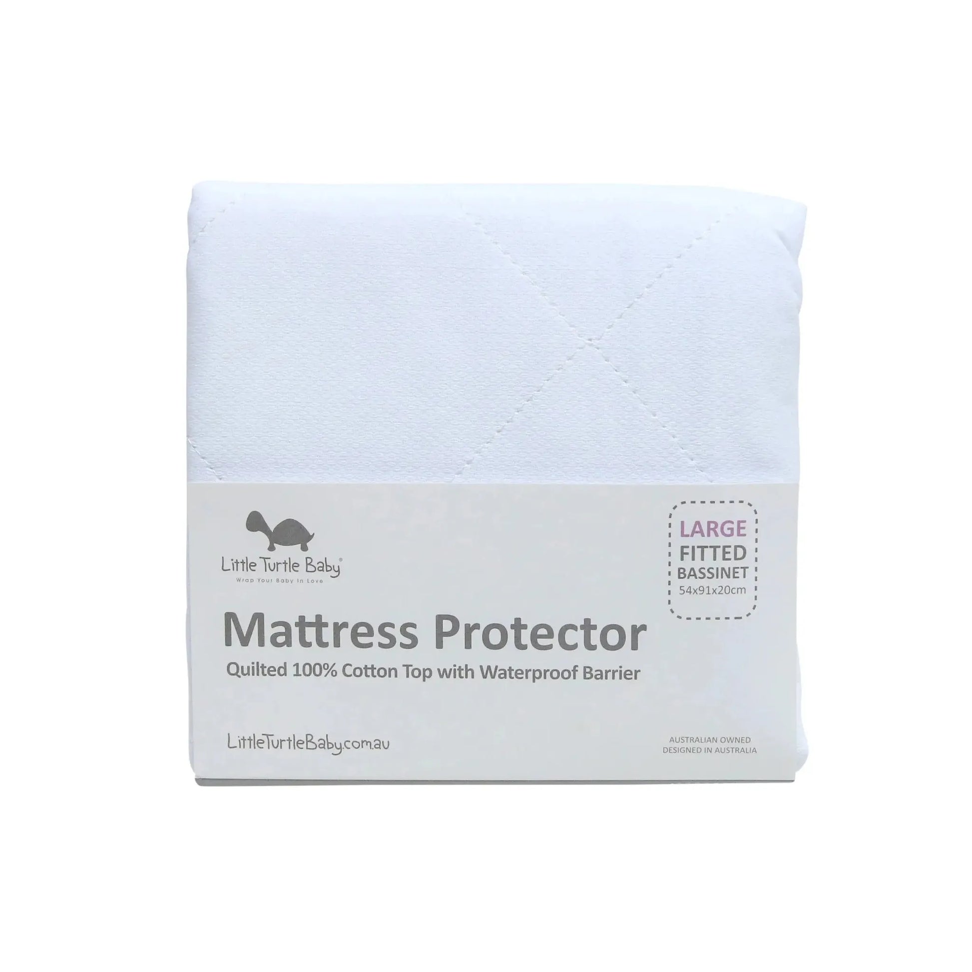 Little Turtle Baby Fitted Mattress Protector (Large Rectangle Bassinet)