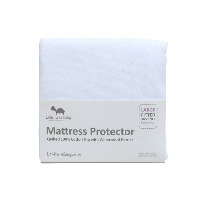 Little Turtle Baby Fitted Mattress Protector (Large Rectangle Bassinet)