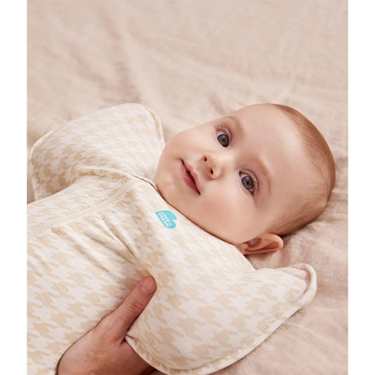 Swaddle Up™ 1.0 TOG Cotton Tan Houndstooth