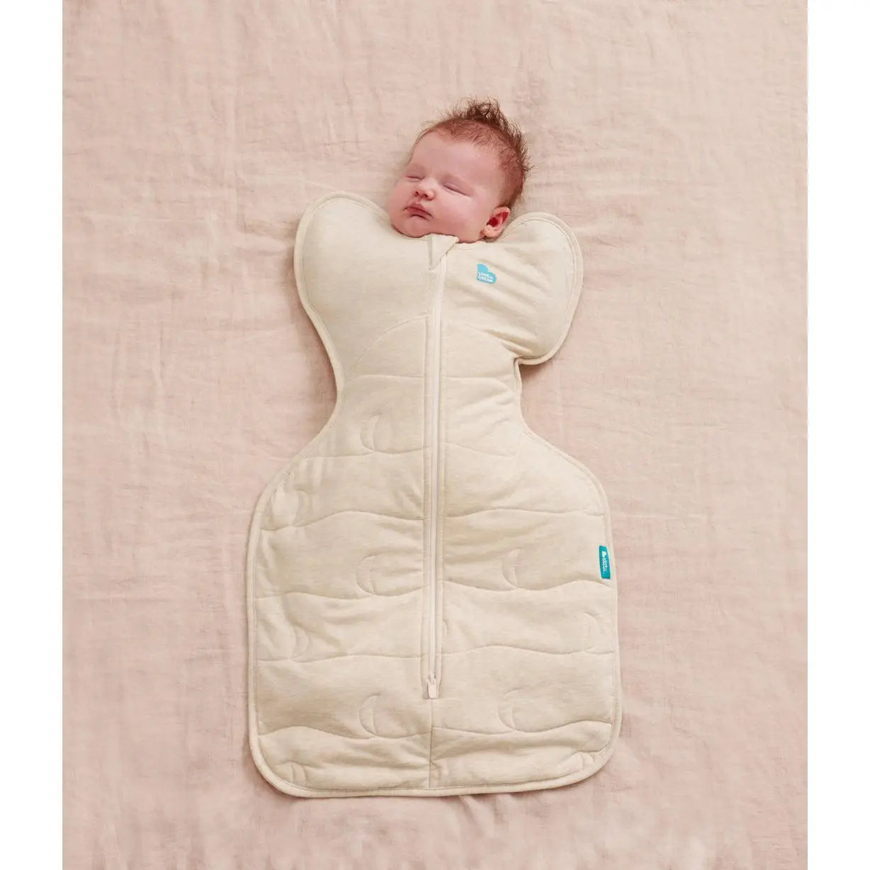 Love to Dream Swaddle Up 3.5 TOG Quilted Cotton Oatmeal Moon Quilting — front view
