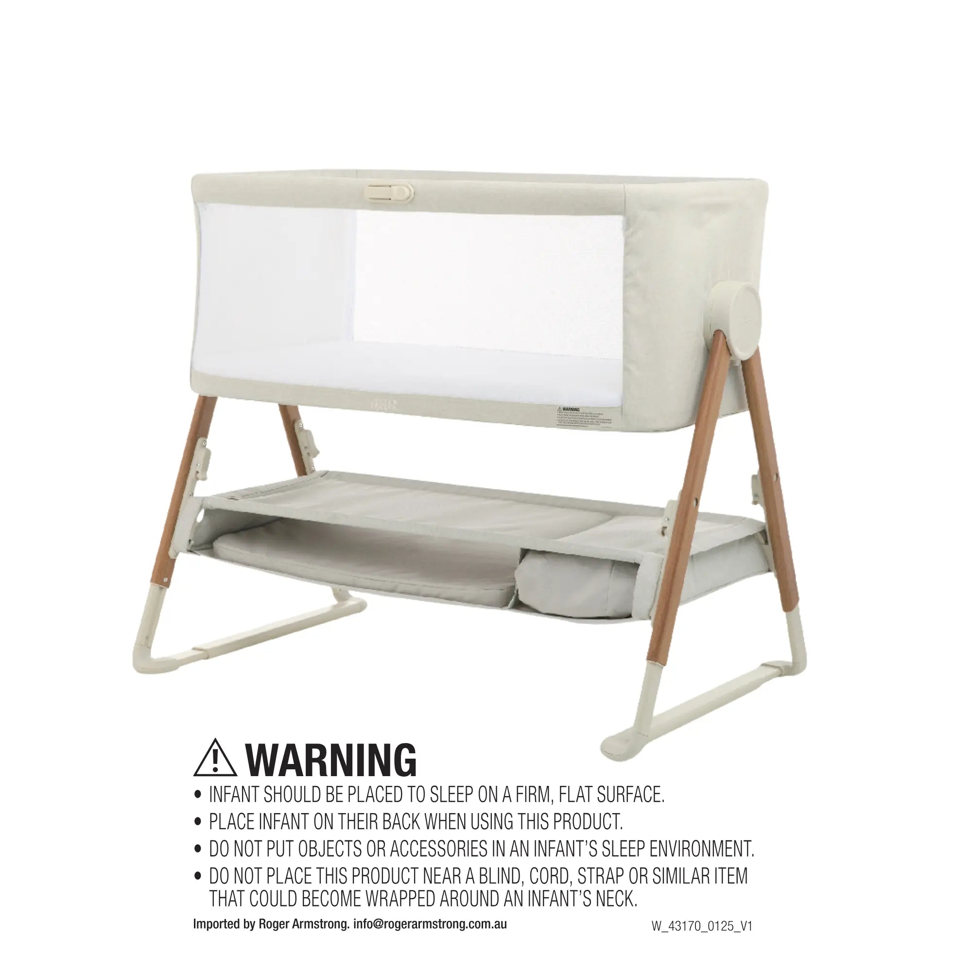 Lua V2 Bedside Cot  - Fawn