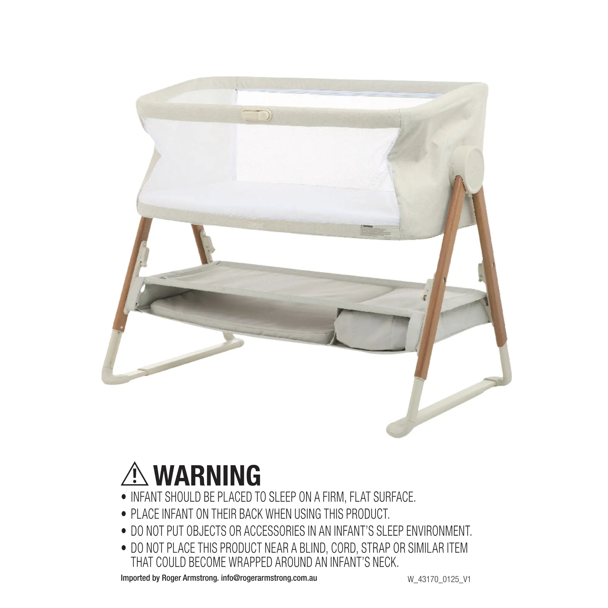 Lua V2 Bedside Cot  - Fawn