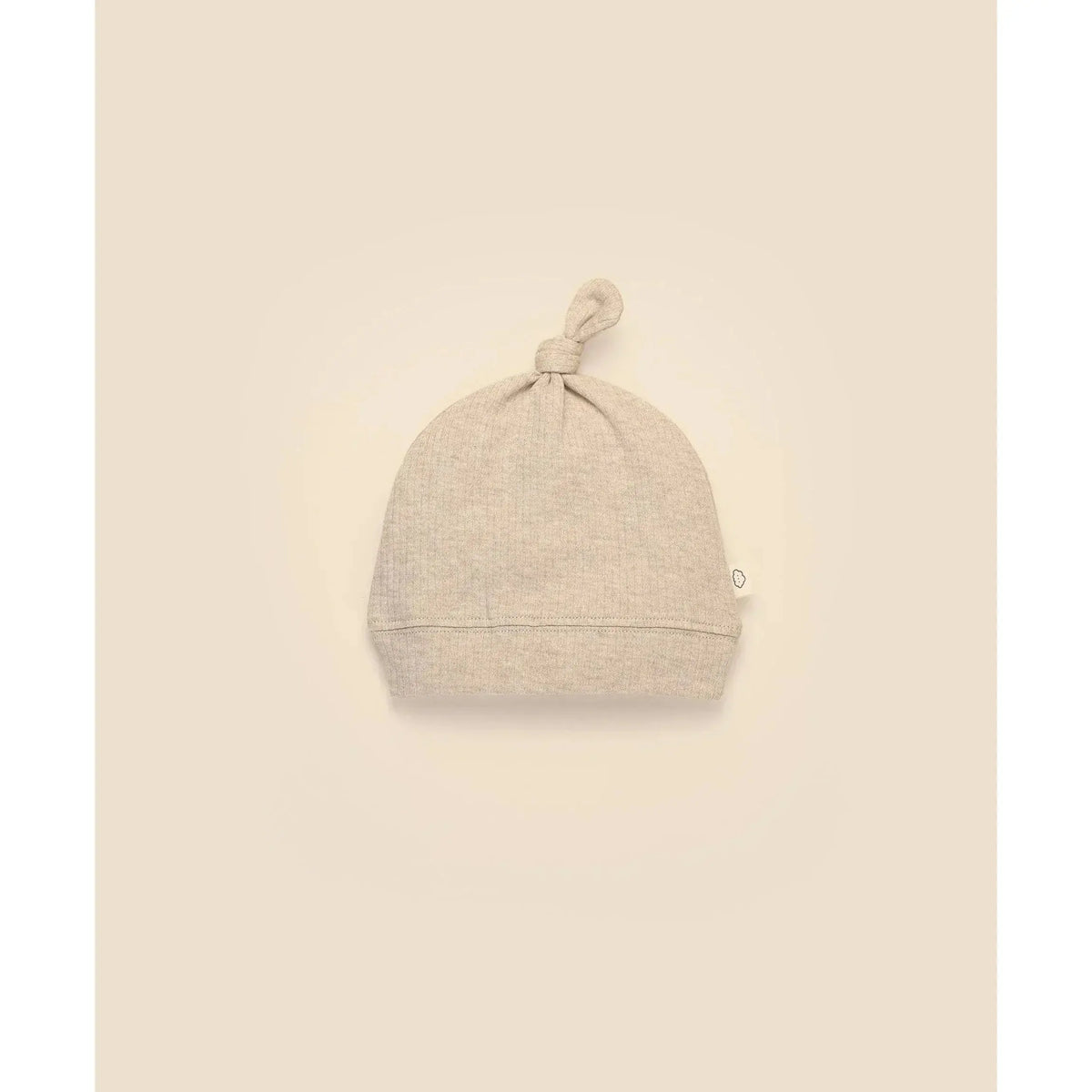 Lummi in Colour baby beanie in Heather Oat organic cotton