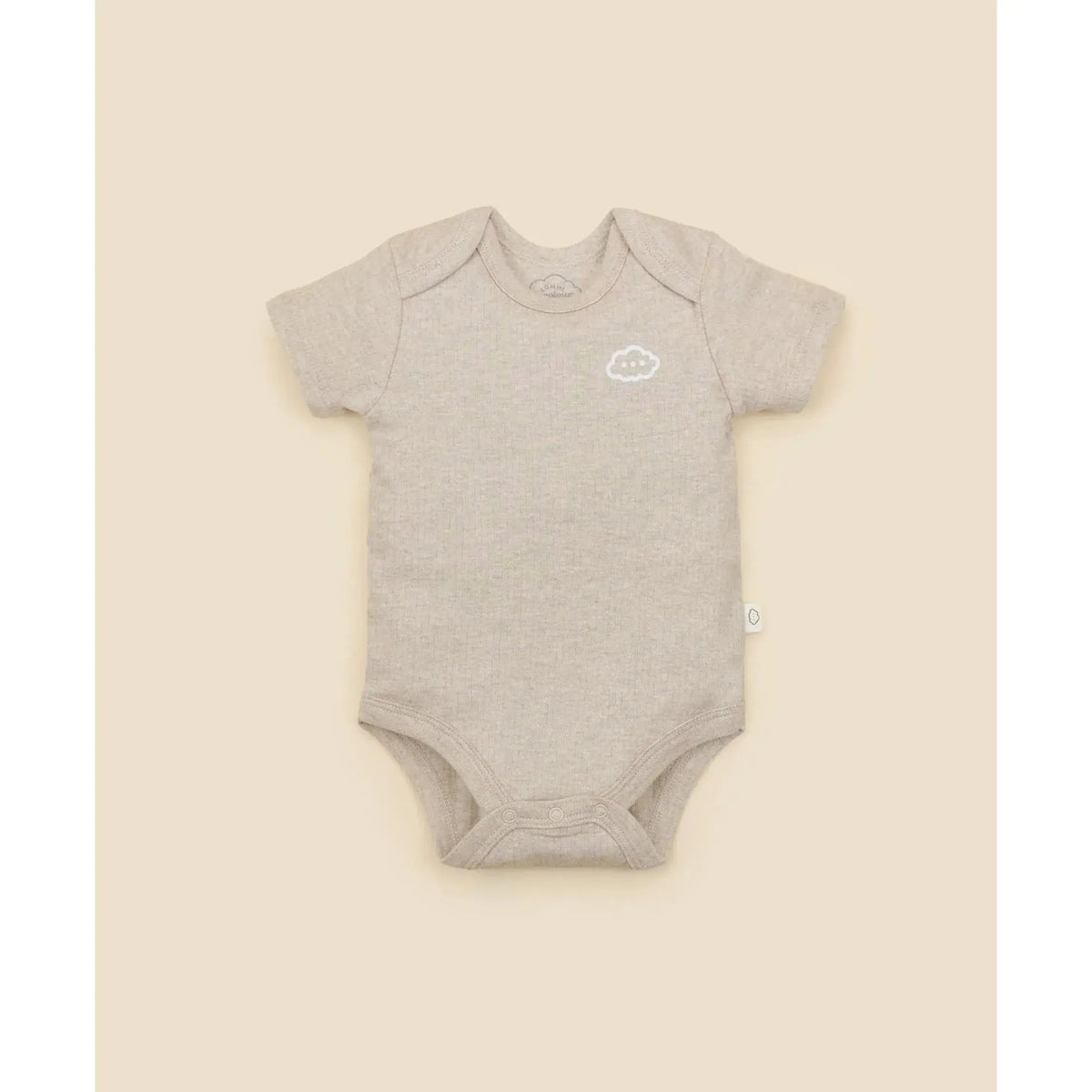 Lummi in Colour short sleeve bodysuit in Heather Oat organic cotton