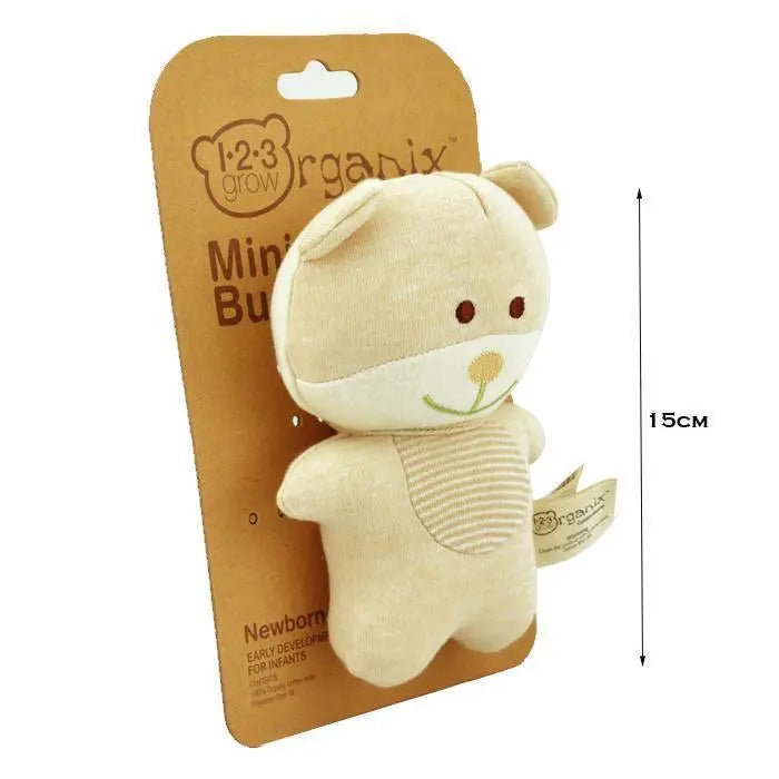 123 Grow Organix Cotton Buddy Squeaky Rattle - Bear