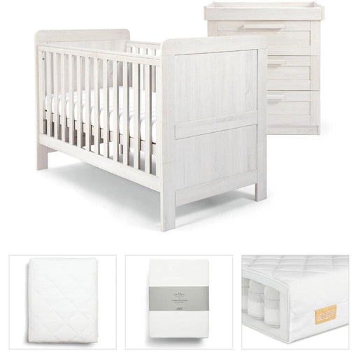 Mamas & Papas Atlas 5 Piece Set with Cot Bed, Dresser Changer, Mattress, Fitted Sheets & Mattress Protector