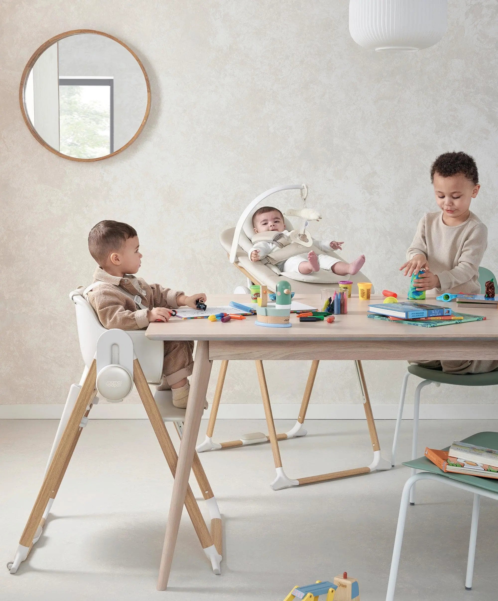 Mamas & Papas Eno Highchair, Bouncer & Cushion Complete Bundle