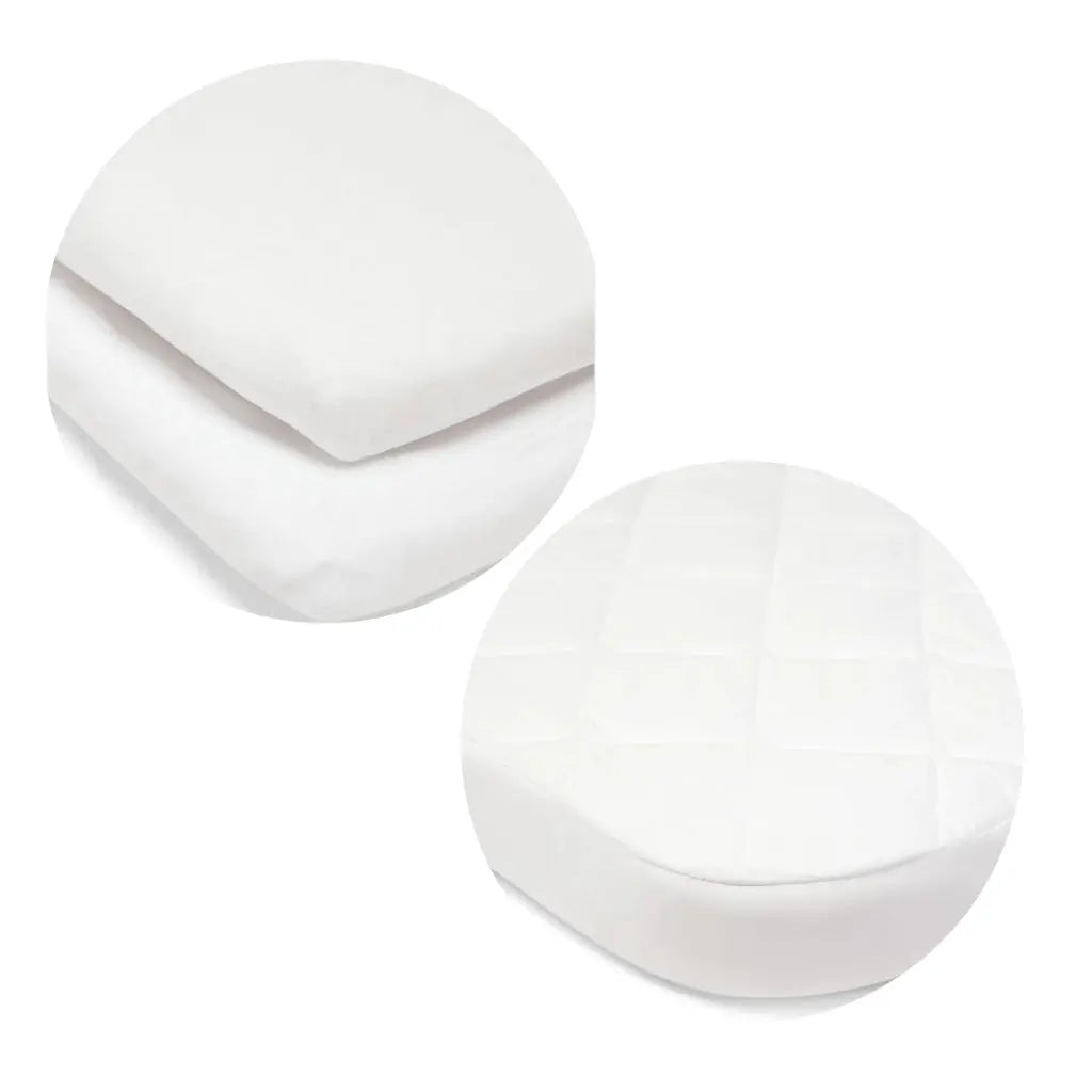Mamas & Papas Lua Bedside Bassinet Sheet & Mattress Protector Pack