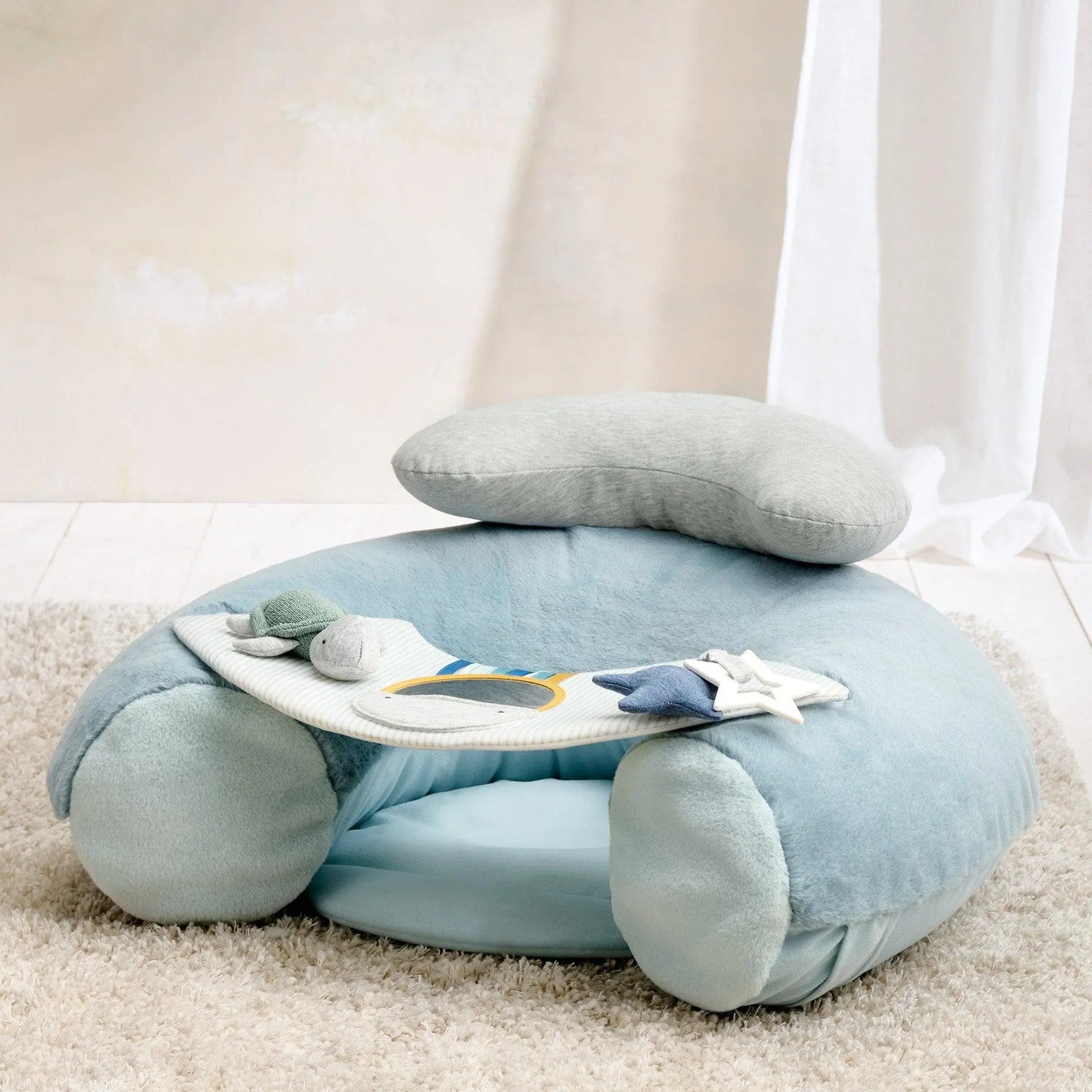 Mamas & Papas Sit & Play Floor Seat - Welcome to the World Blue
