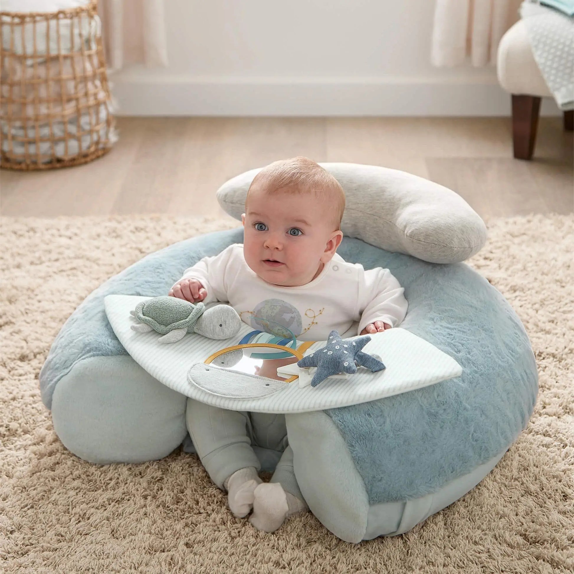 Mamas & Papas Sit & Play Floor Seat - Welcome to the World Blue