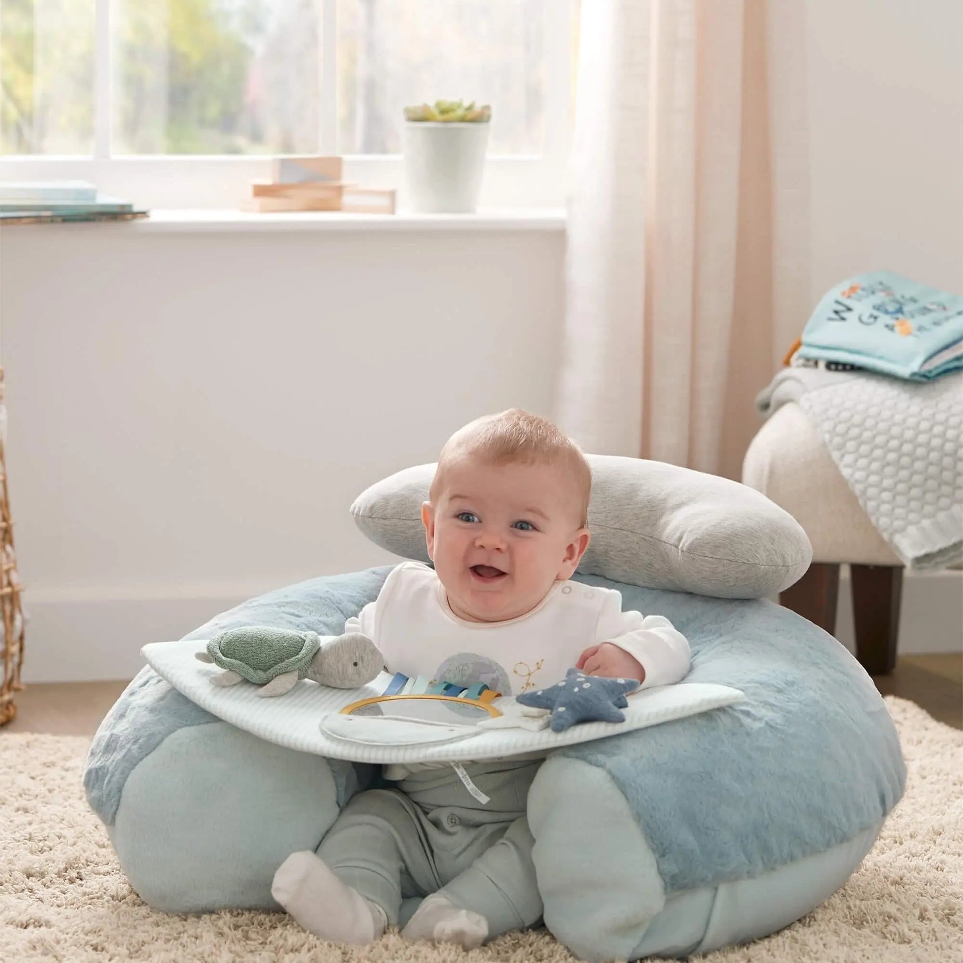 Mamas & Papas Sit & Play Floor Seat - Welcome to the World Blue