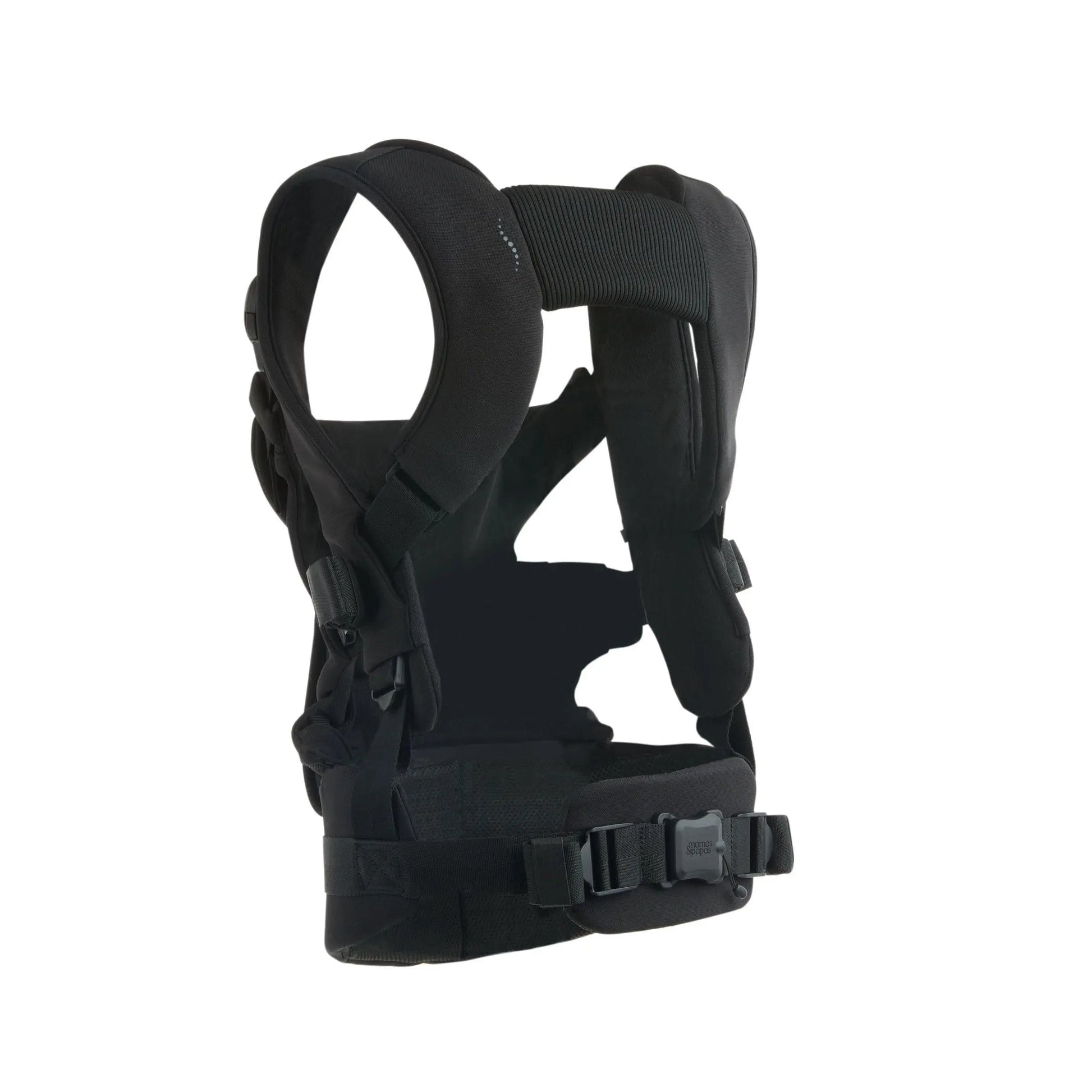 Mamas & Papas Kudo Black carrier — adjustable seat base and magnetic quick-clip connectors detail