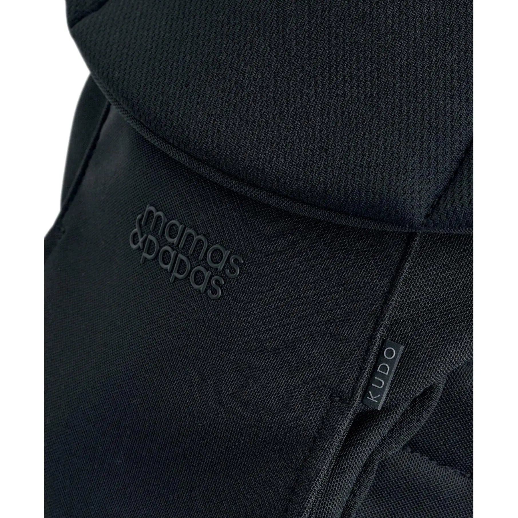 Mamas & Papas Kudo Black — Posture Align dial detail on rear panel, co-developed with chiropractors