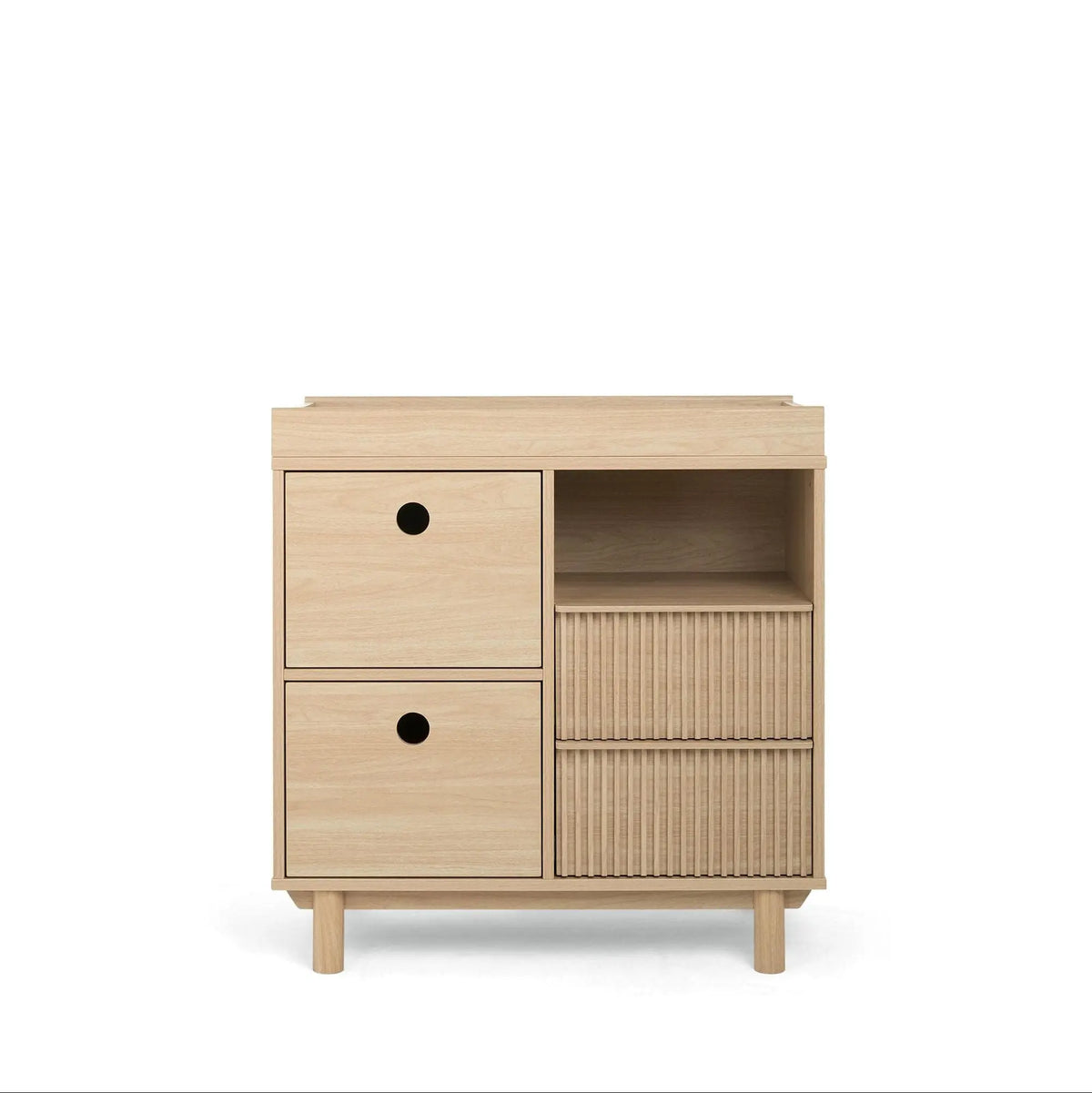 Oska narrow dresser changer oak soft close drawer
