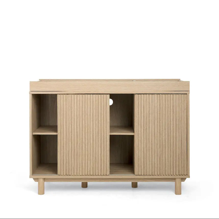 Oska wide dresser changer oak side profile