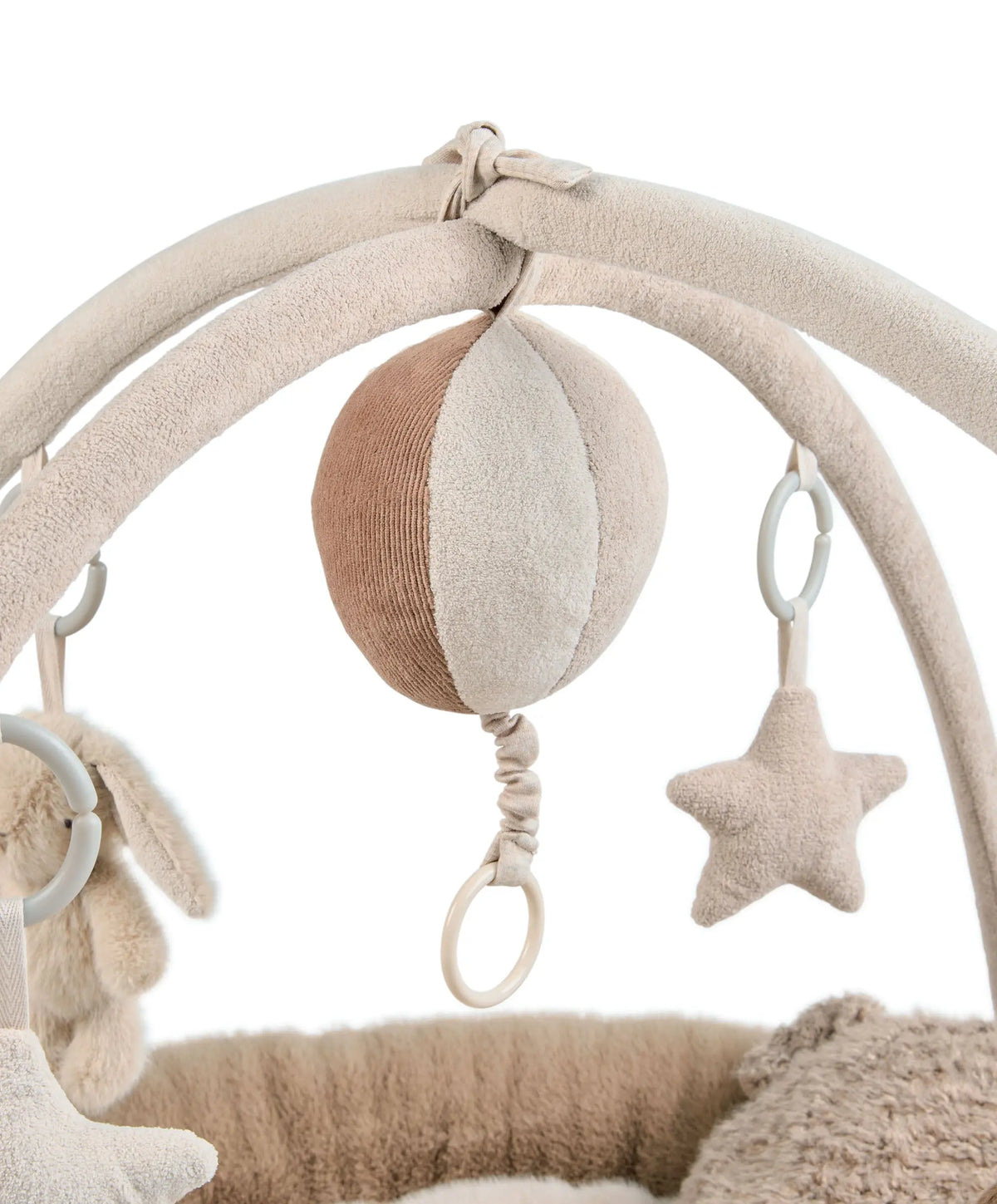 Millie & Boris playmat hanging toys detail