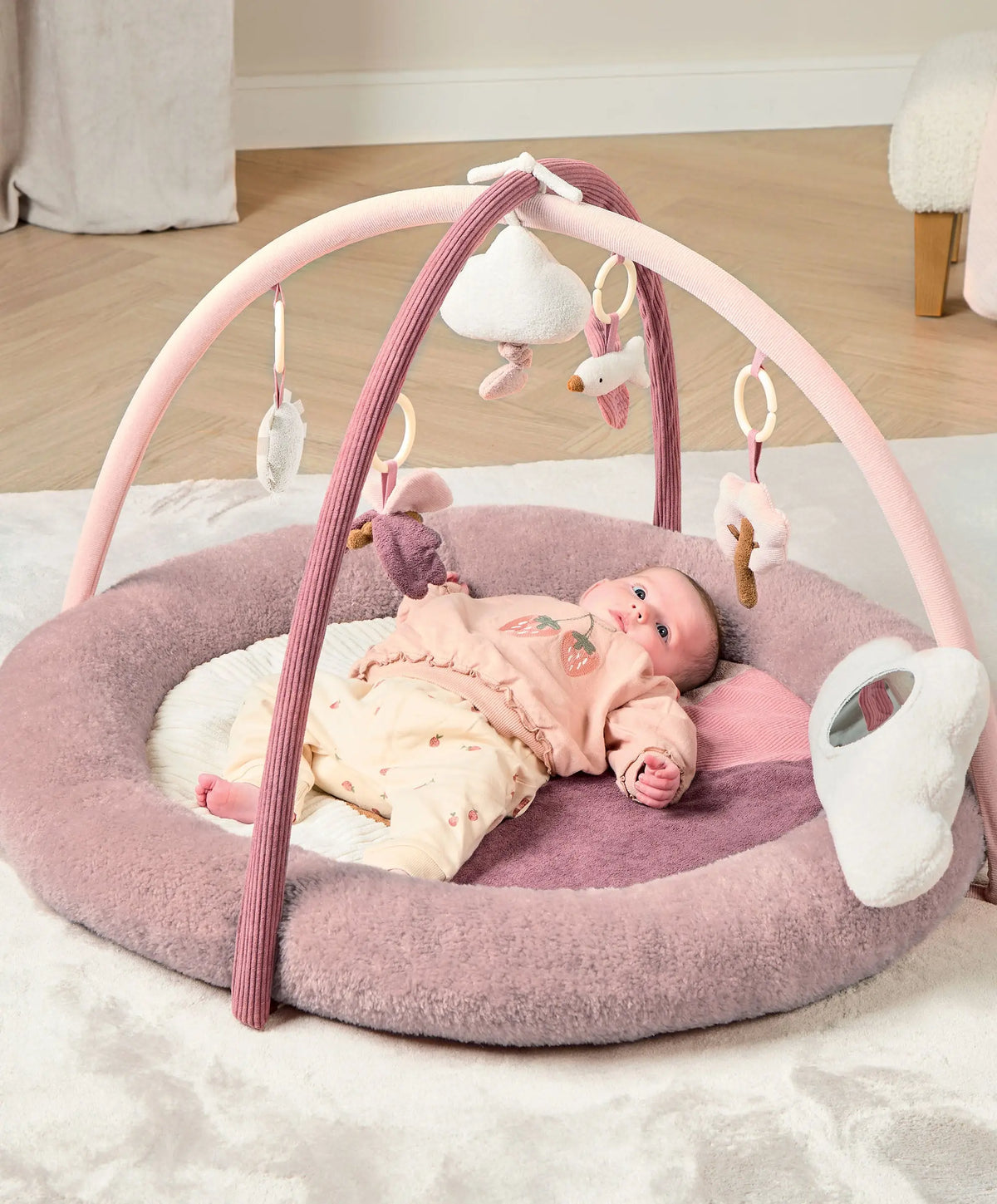 Floral playmat with packaging
