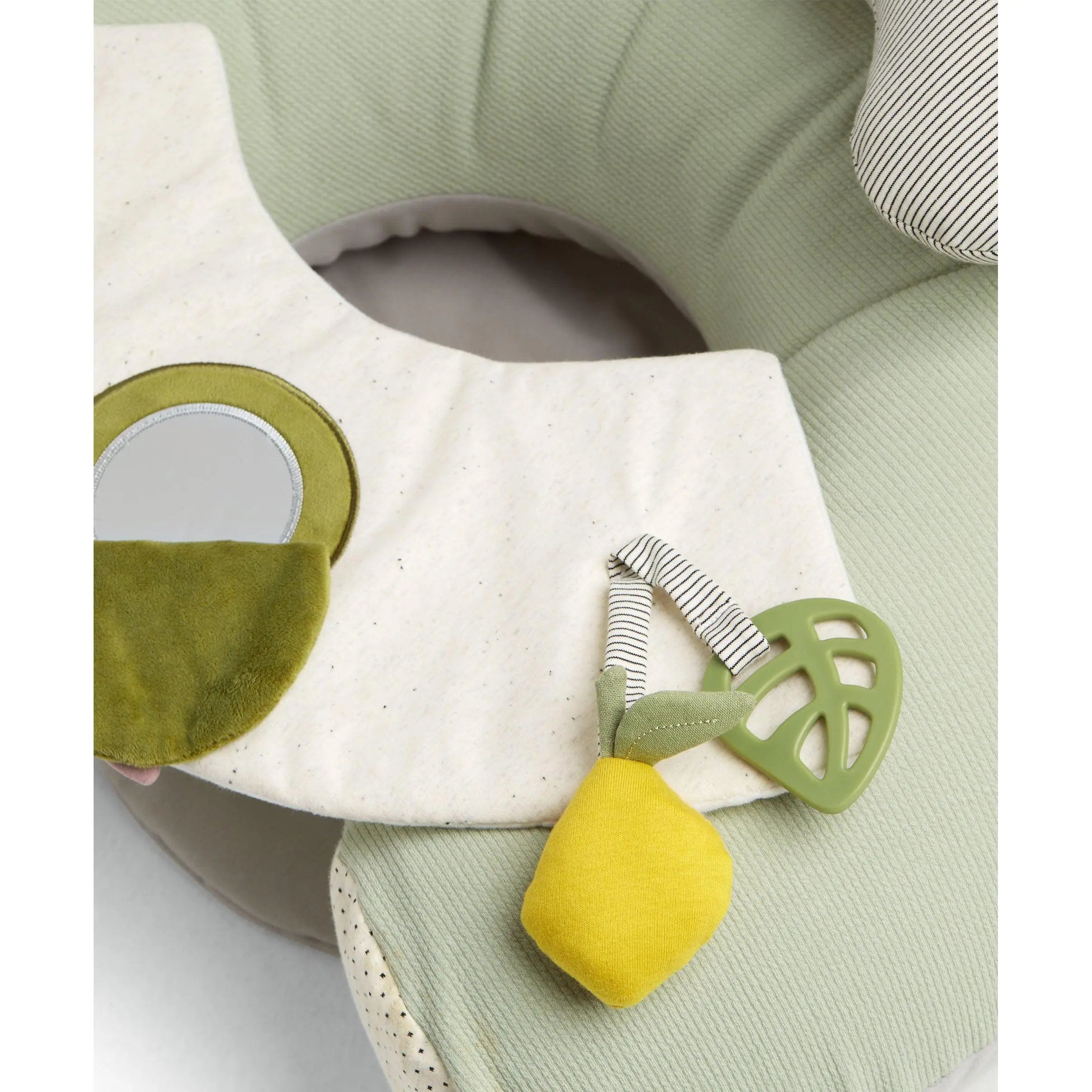 Sit Play Safari floor seat — baby seated in inflatable ring with safari sensory toys, 6 months+