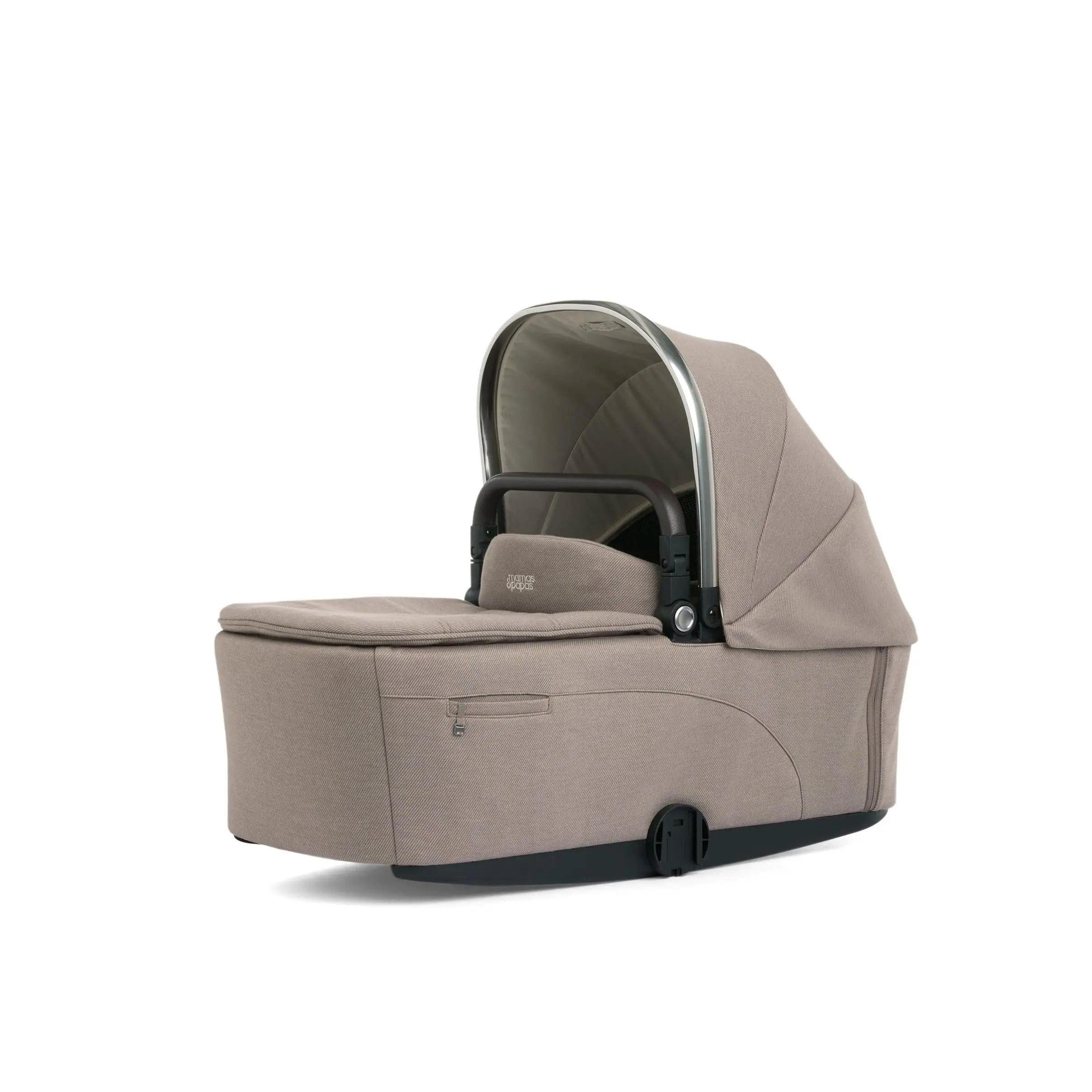 Mamas & Papas Vardo Carrycot in Heritage – lie-flat newborn carrycot in oatmeal twill fabric
