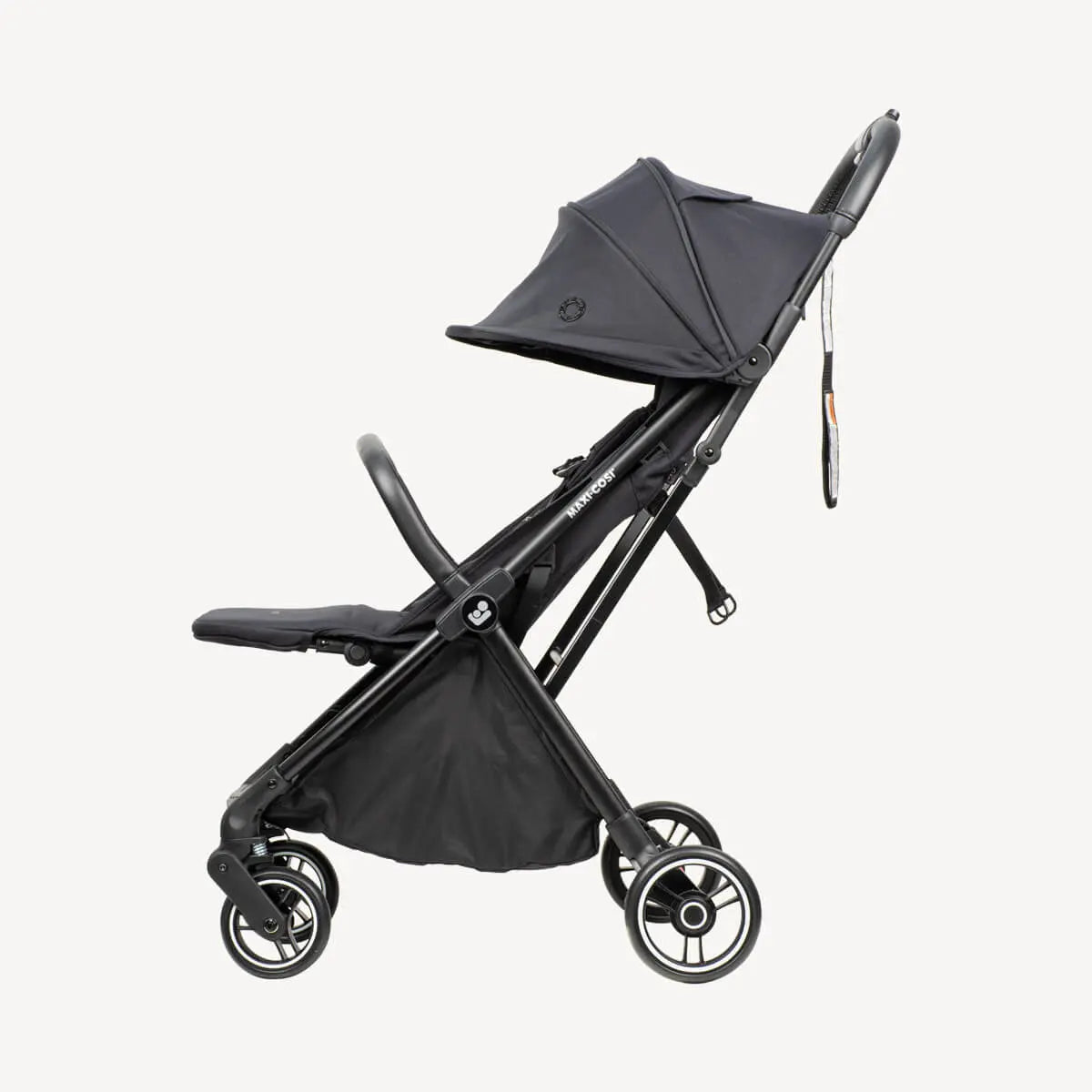 Maxi Cosi Leya travel stroller side view, Essential Black