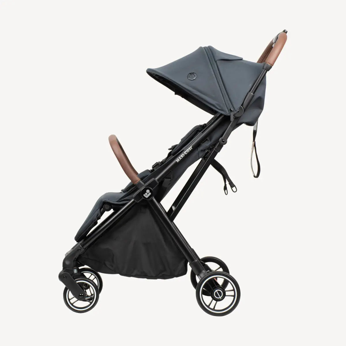 Maxi Cosi Leya stroller side profile with canopy, Essential Graphite