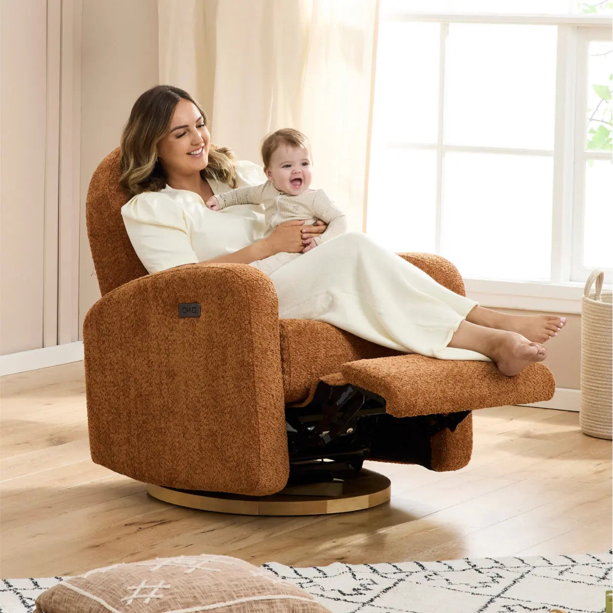 Maya Electric Recliner Glider Nursery Chair in Vintage Rust