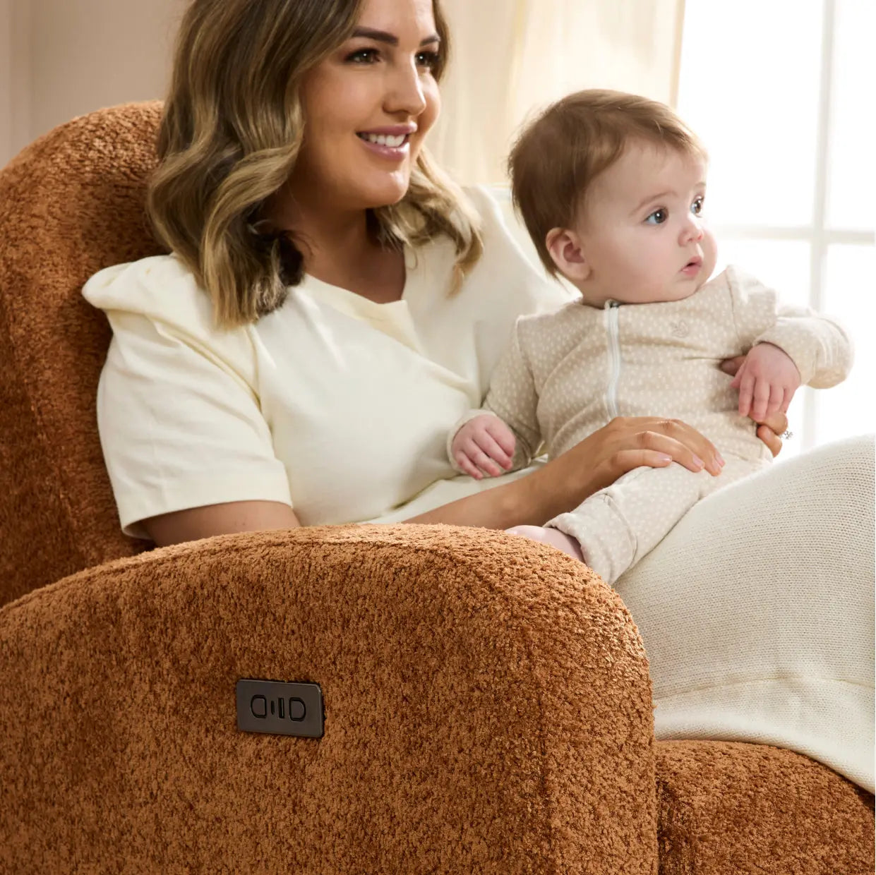 Maya Electric Recliner Glider Nursery Chair in Vintage Rust