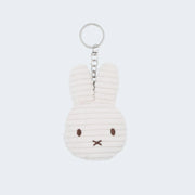 Miffy Flat Keychain ECO Corduroy in Off White — soft corduroy Miffy accessory, 10×7×5cm