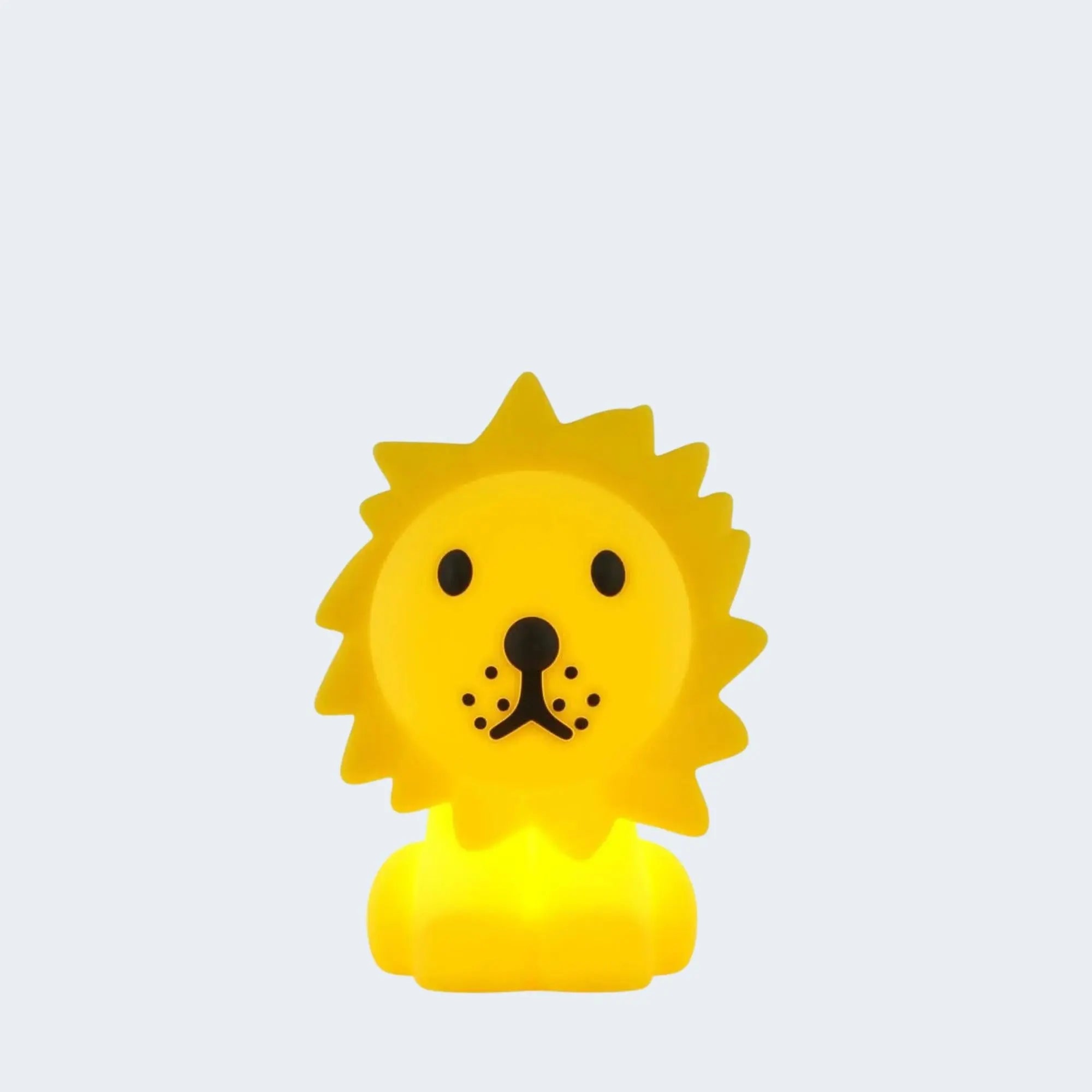 Lion First Light by Mr Maria glowing softly — 6-step LED dimming BPA-free lamp