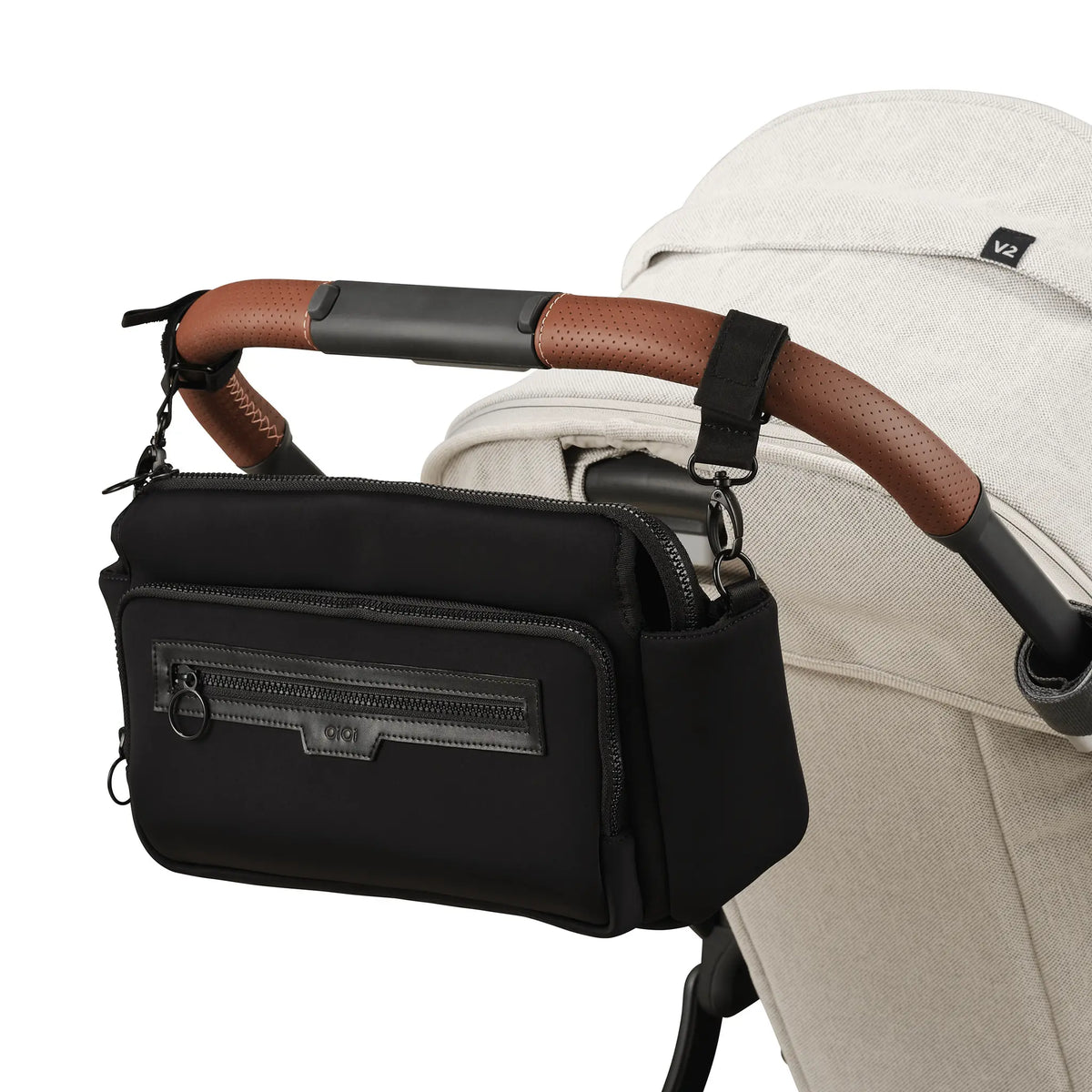 Multitasker Pram Caddy 2.0 - Black Neoprene