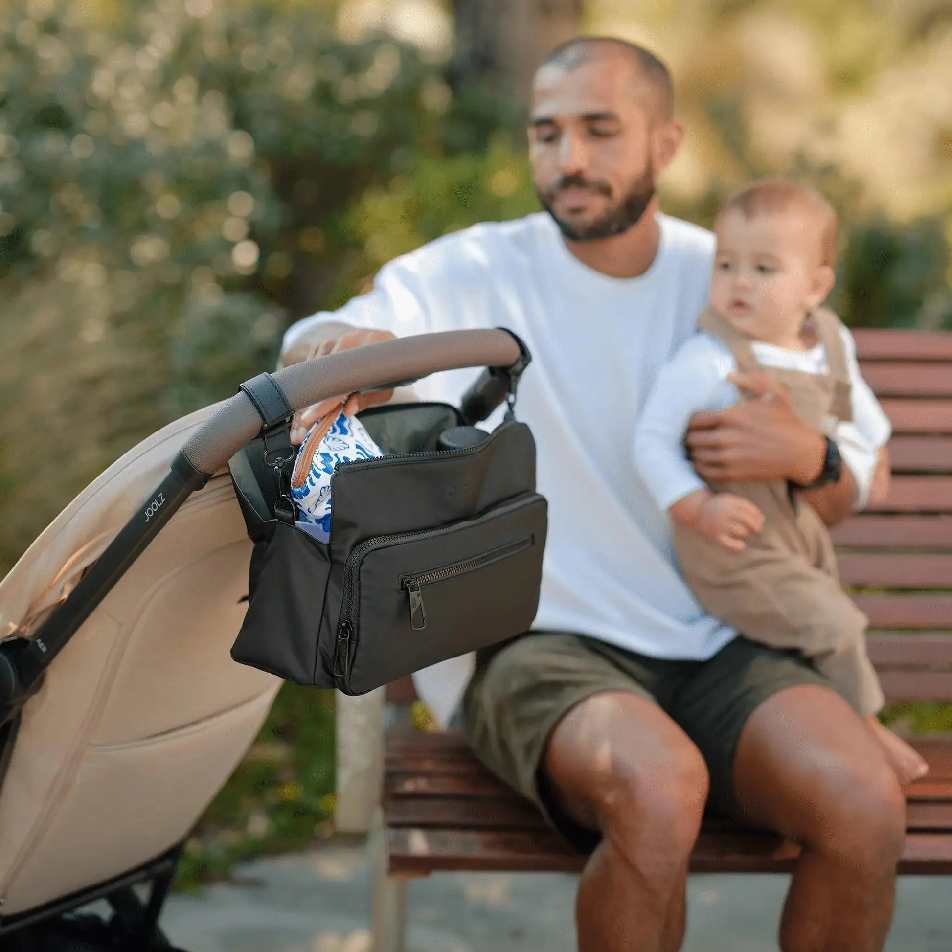 Multitasker Pram Caddy - Black Weatherproof