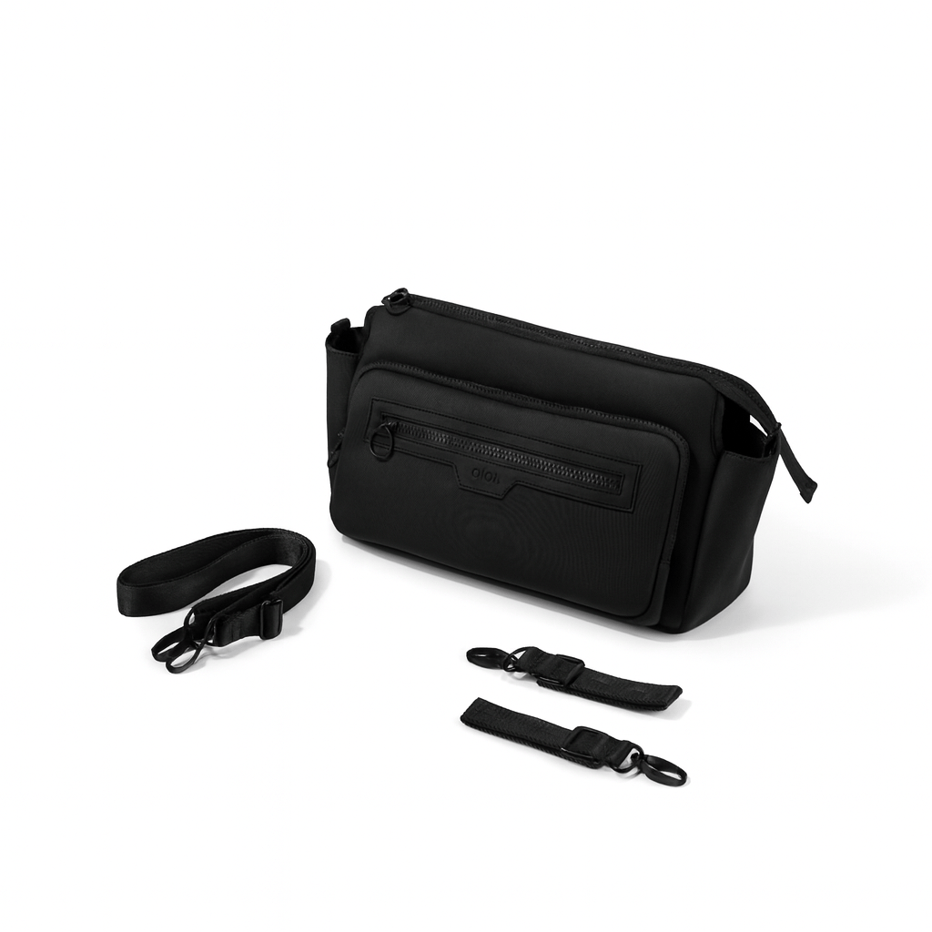 Multitasker Pram Caddy 2.0 - Black Neoprene