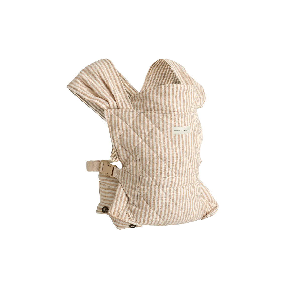 Mumma Etcetera Daily Carrier in Burleigh cream and tan stripe linen