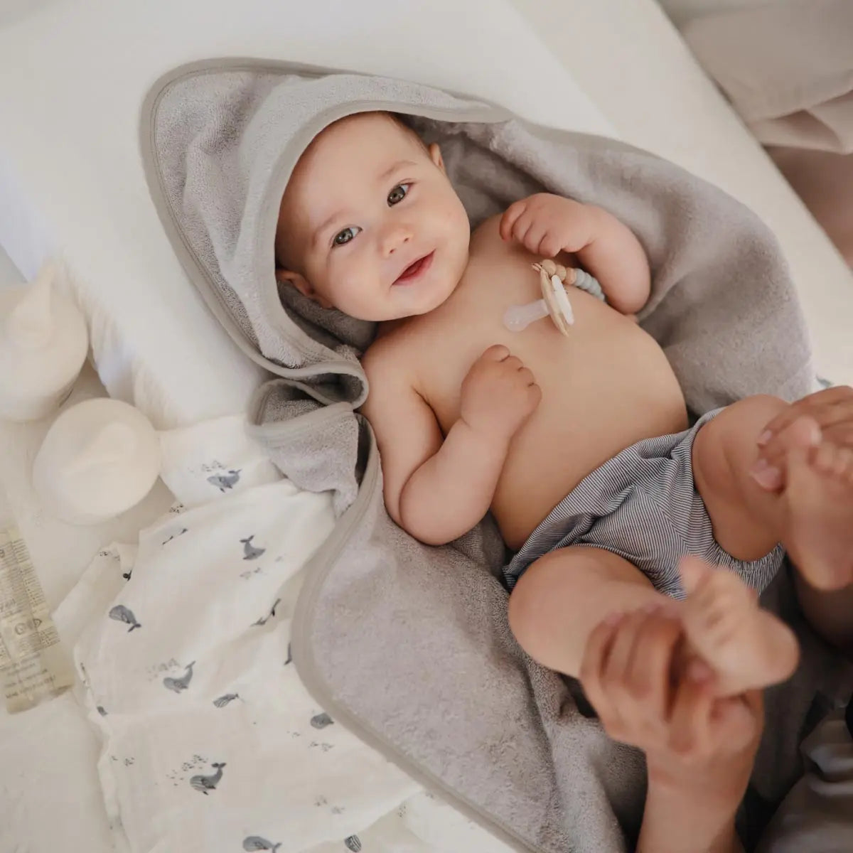 Mushie Organic Cotton Baby Hooded Towel