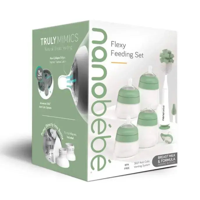 Nanobebe Flexy Feeding Set Sage